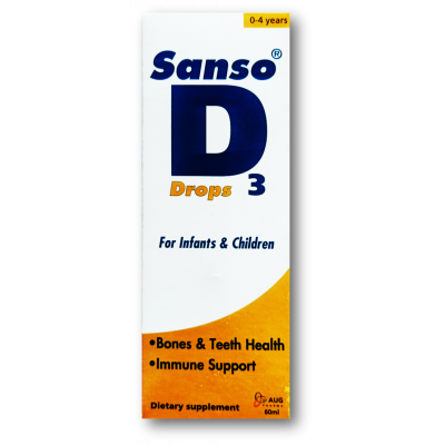SANSO D3 DROPS FOR INFANTS & CHILDREN ( VITAMIN D3 400 IU ) FOR 0-4 YEARS 60 ML